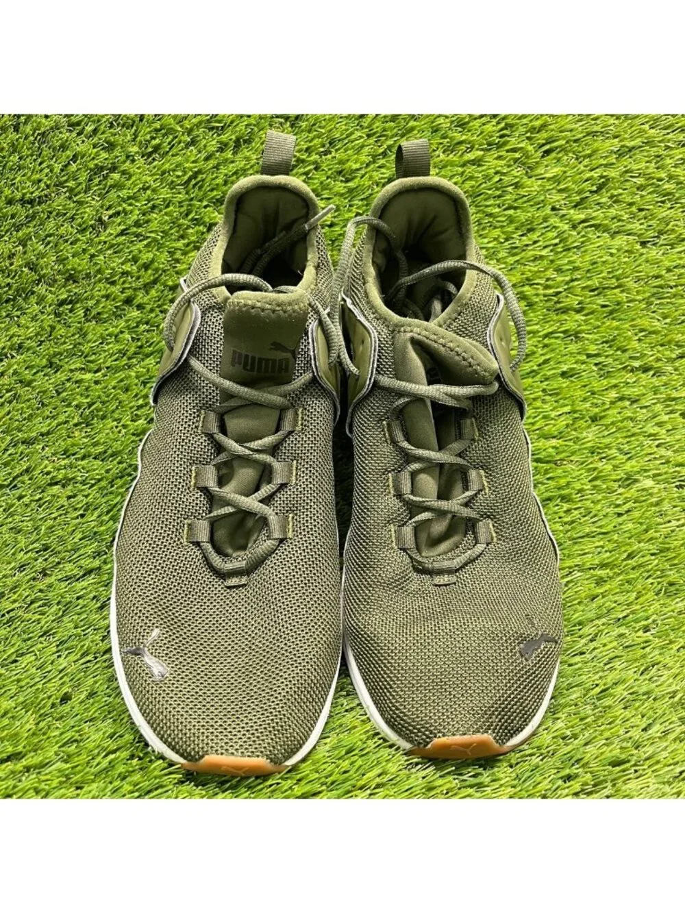Puma Electron 2.0 Mens Size 11 Green White Athletic Running Shoes Sneakers